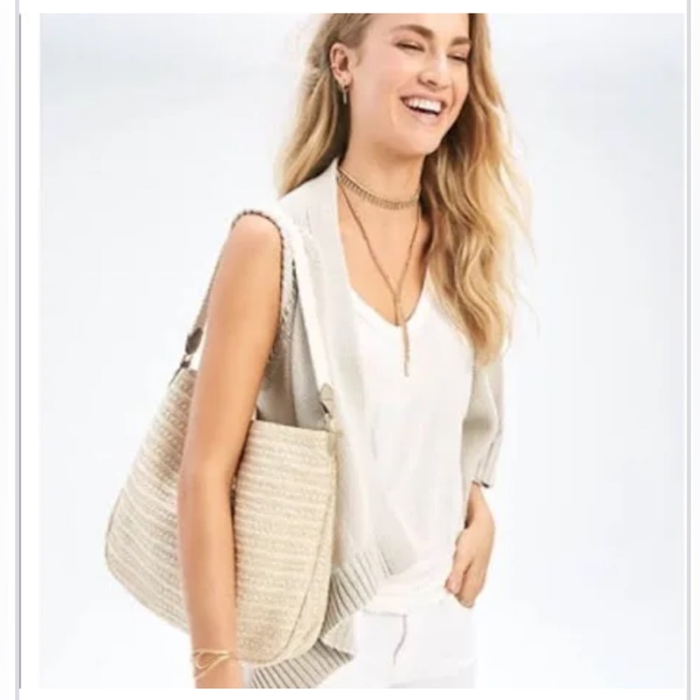 Elegant Cream Woven Tote Bag